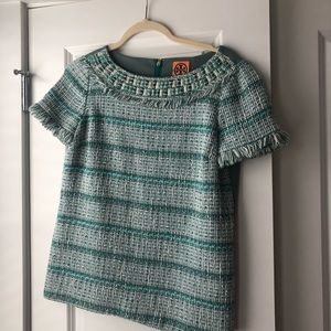 Tory Burch tweed top size 6